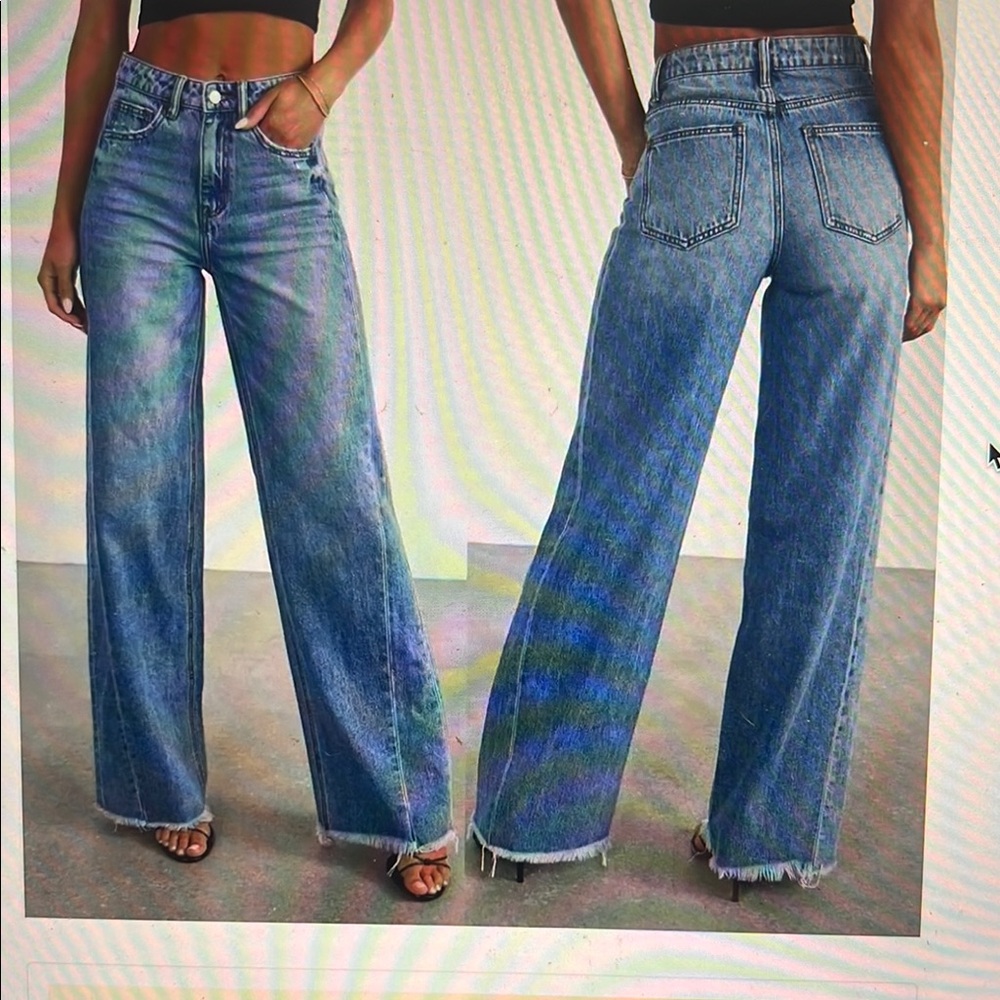 Classic Blue Wide-Leg Jeans